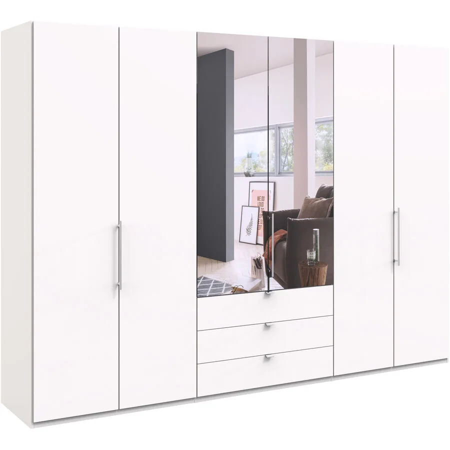 Kleiderschrank Folt weiss Holzwerkstoff B 300 cm