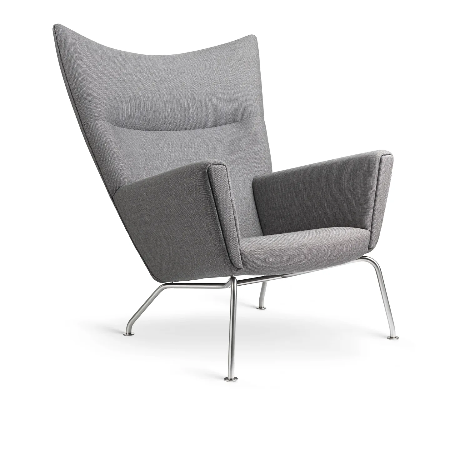 Carl Hansen - CH445 Wingchair Passion 1101 Stainless 70% - Fåtöljer - Hans J. Wegner - Grå - Trä