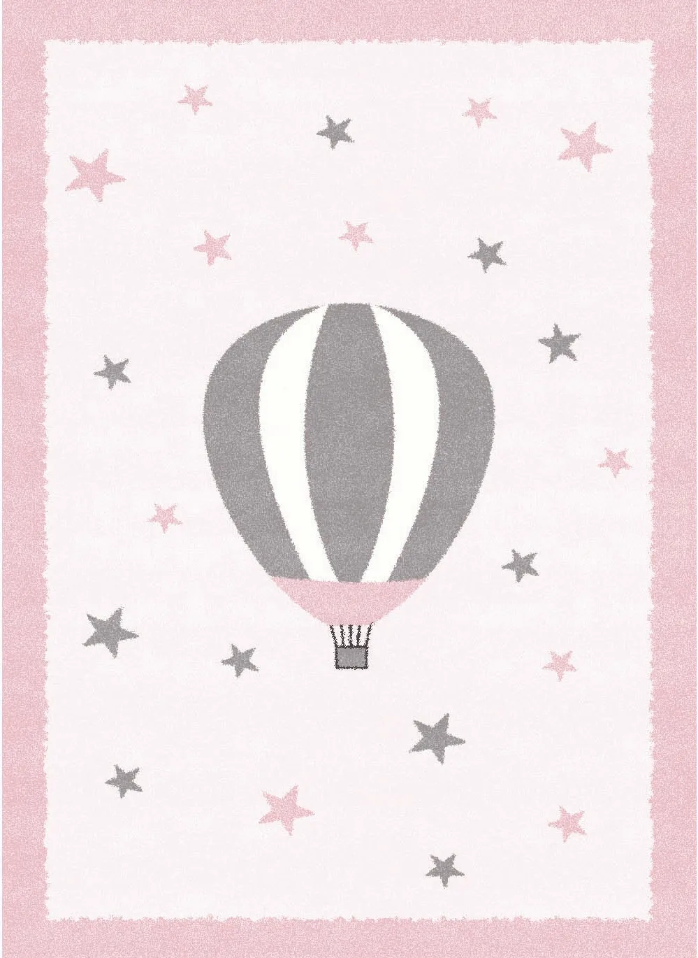 Barneteppe - Alone Balloon (rosa) (Størrelse: 120 x 160 cm)