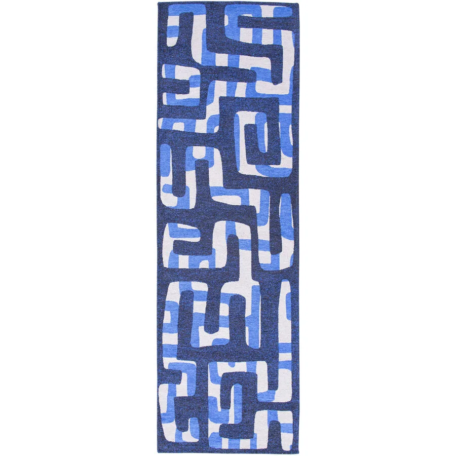 Teppich Kuba Ultramarine, Creme Anderes Muster Polyester 80 x 250 cm