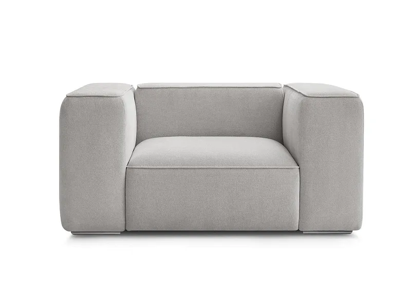Sessel BOBOCHIC ZEPHYR Stoff mit Textur hellgrau