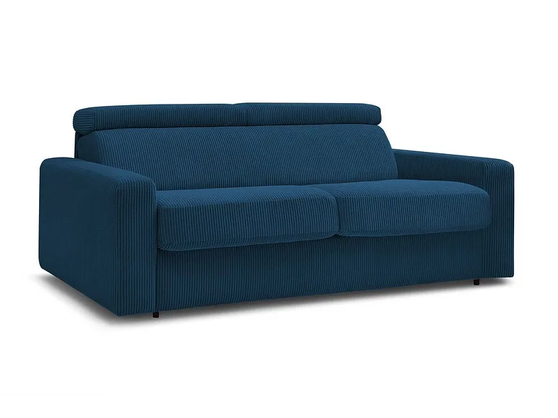 Bettsofa BOBOCHIC MONACO Cord-Stoff dunkelblau