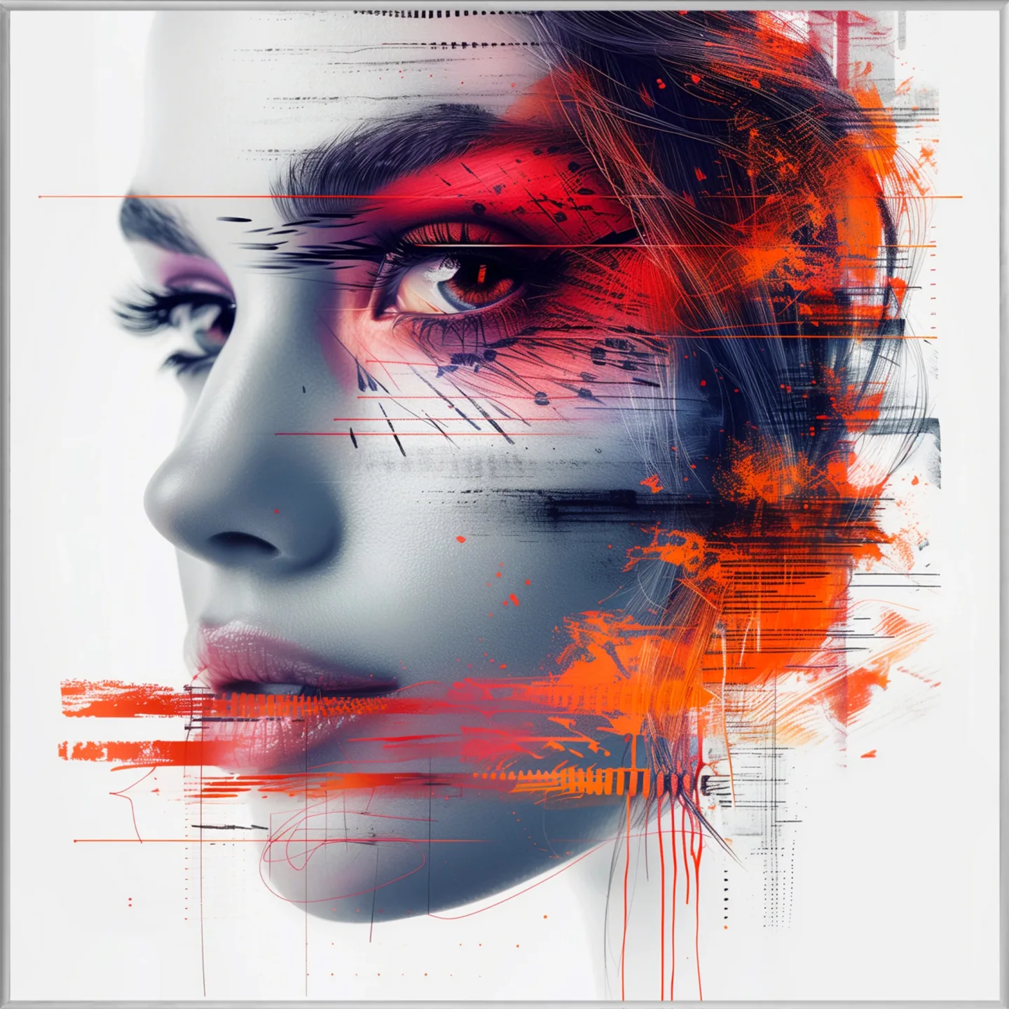 image LAND Bild mit Rahmen A Look Behind Orange | Schubiger Möbel