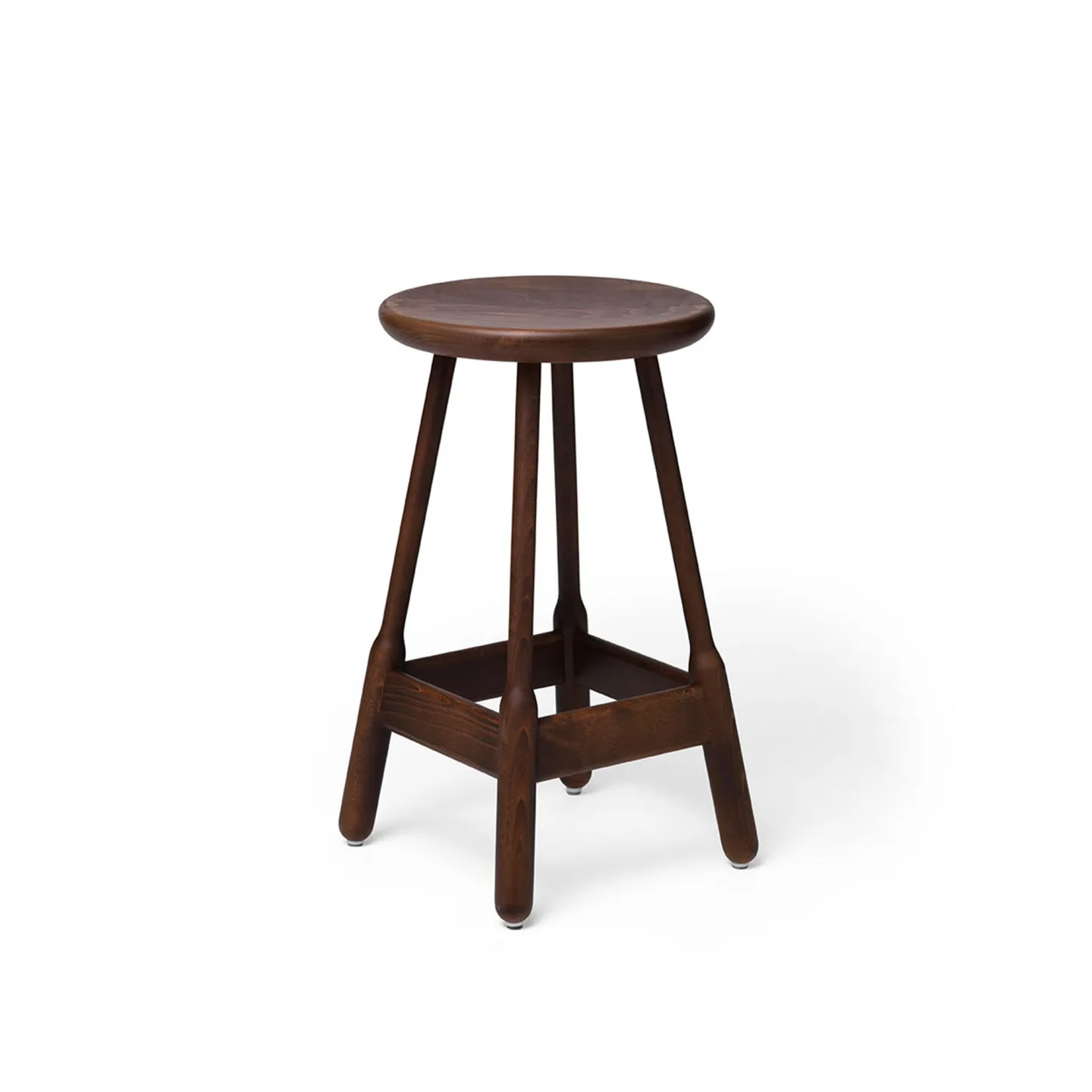 Massproductions - Albert Bar Stool - H 650, Walnut Stained Beech, Utan klädsel - Barstolar - Chris Martin - Träfärgad - Trä