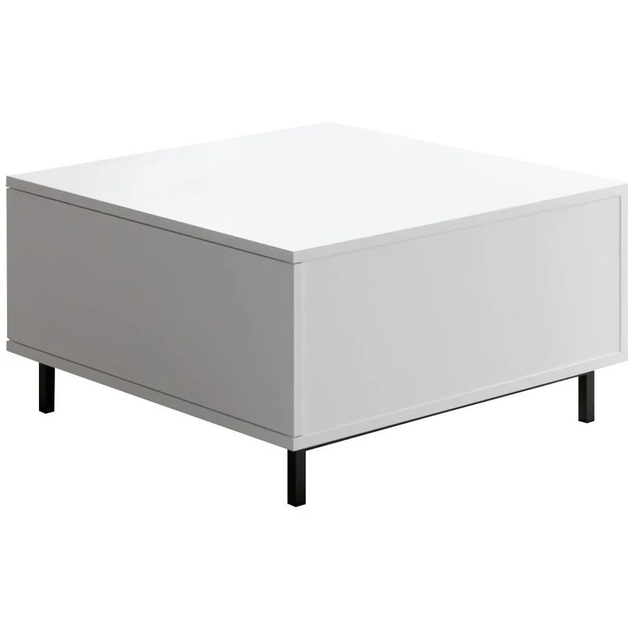 Salontisch Georis Weiß 100% Melaminbeschichtete Kiefer B 75 T 75 cm - Farbe: Weiss
