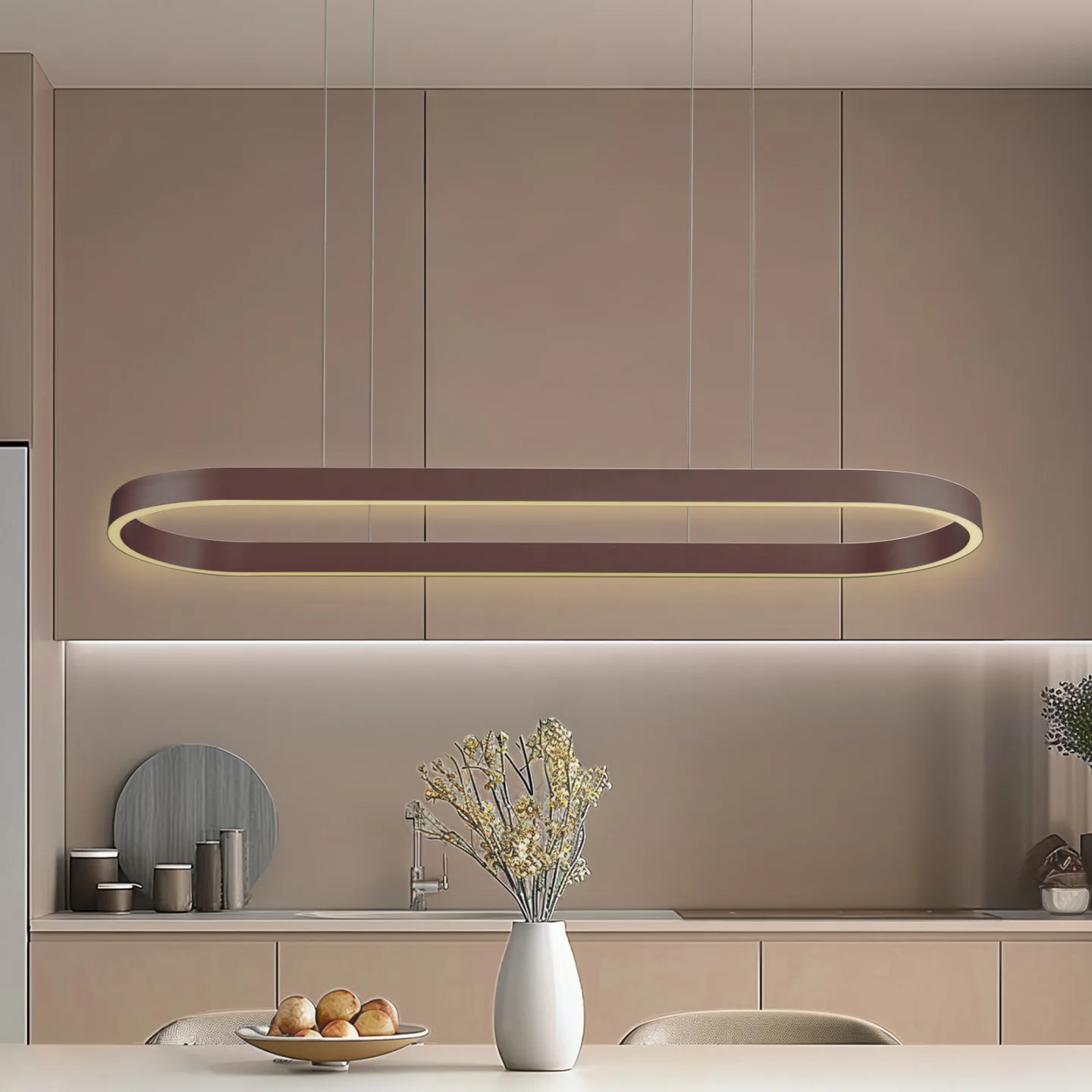 Melinay LED Smart Pendel Kaffe - Lucande - Køkken - Moderne - Aluminium - Med én lyskilde