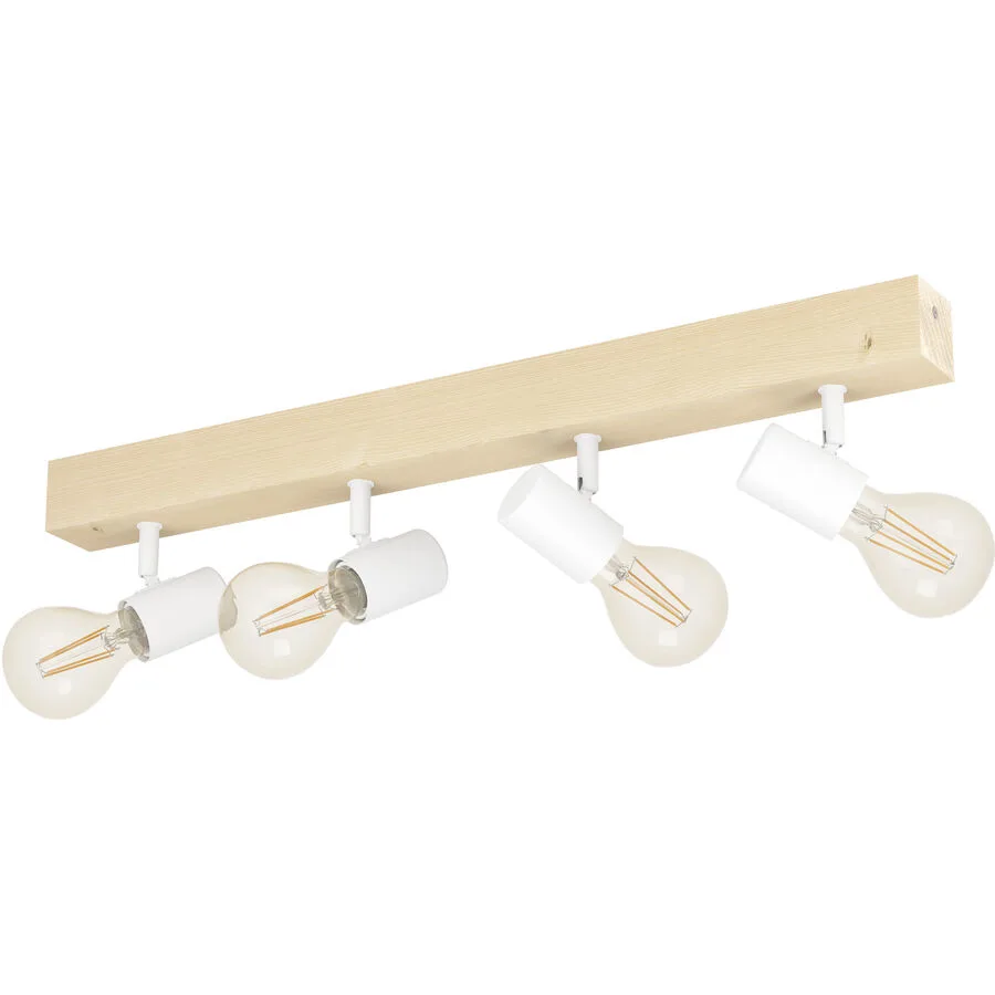 Eglo Spot Townshend 3 Braun/Weiss Stahl/Holz 5 cm - Farbe: braun-weiss - Material: Holz/Stahl