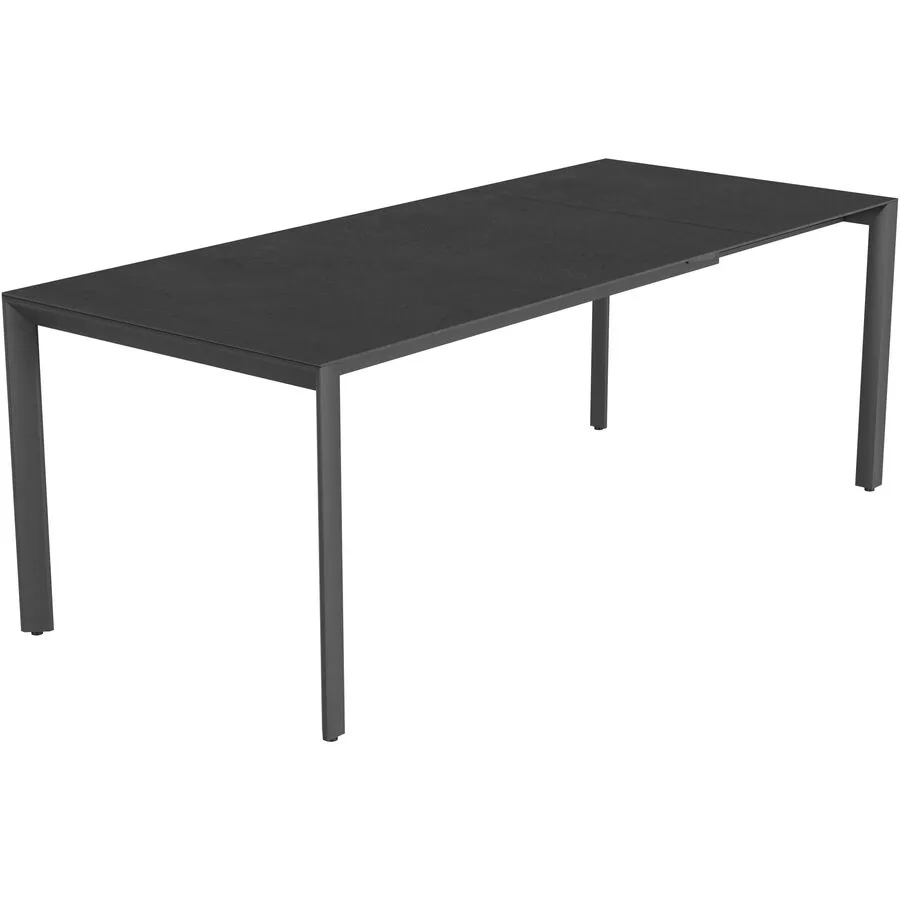 Gartentisch ausziehbar Tropea Schwarz matt / Ocean black Keramik/Stahl pulverbeschichtet B 140 T 90 cm