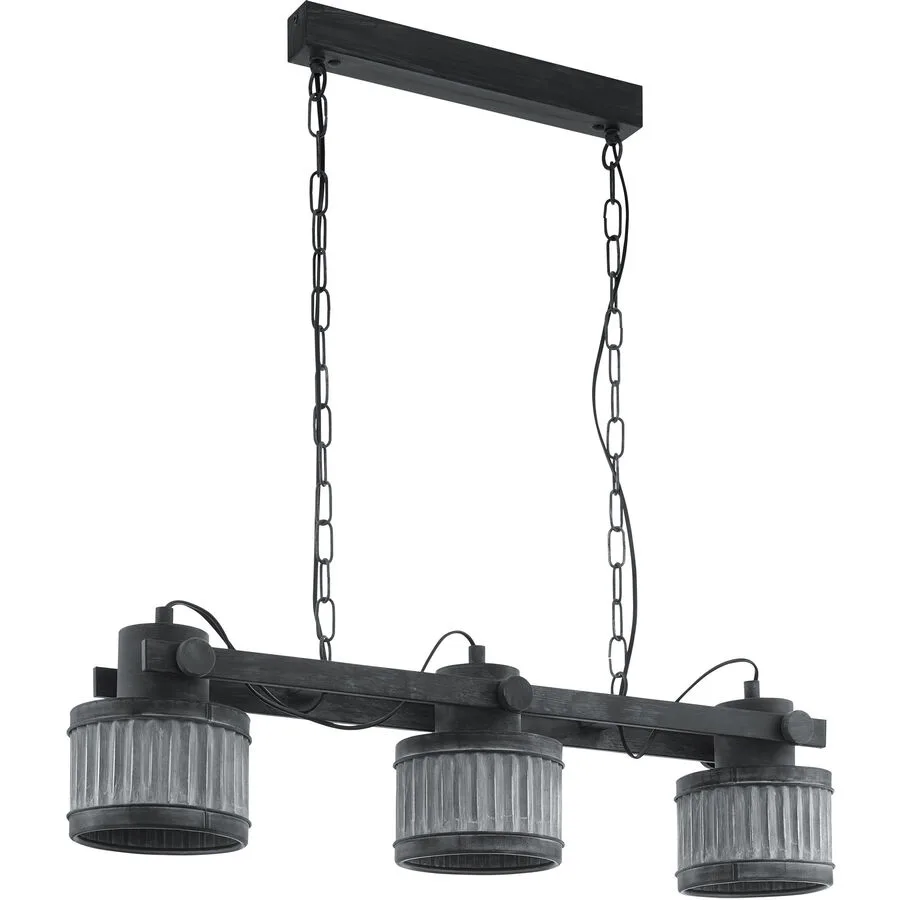 Eglo Pendellampe Turrock Grau/Schwarz Stahl 18 cm 110 cm
