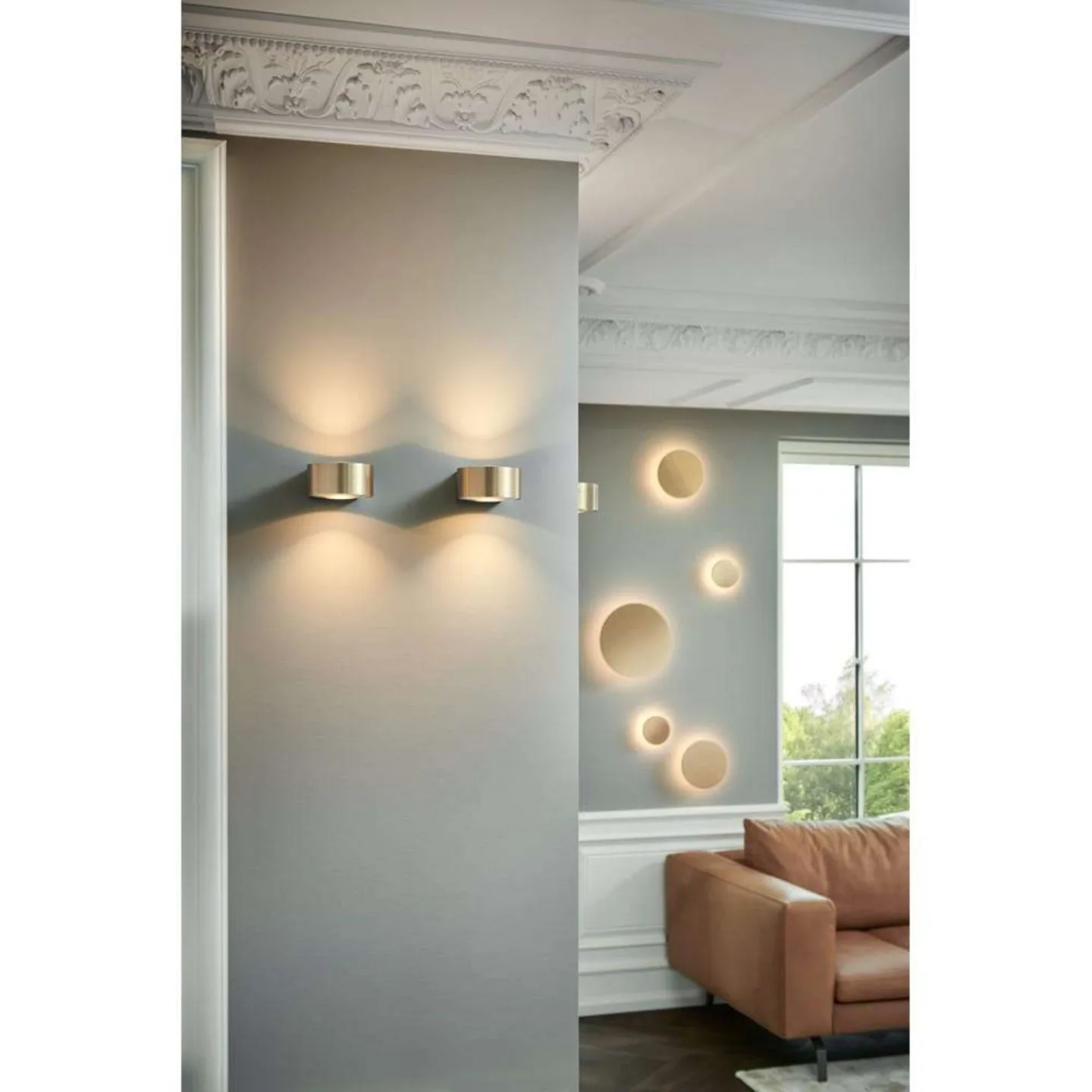 Soho W3 Vägglampa Ø30 IP54 2700/3000K Brass - LIGHT-POINT - Vardagsrum - Aluminium