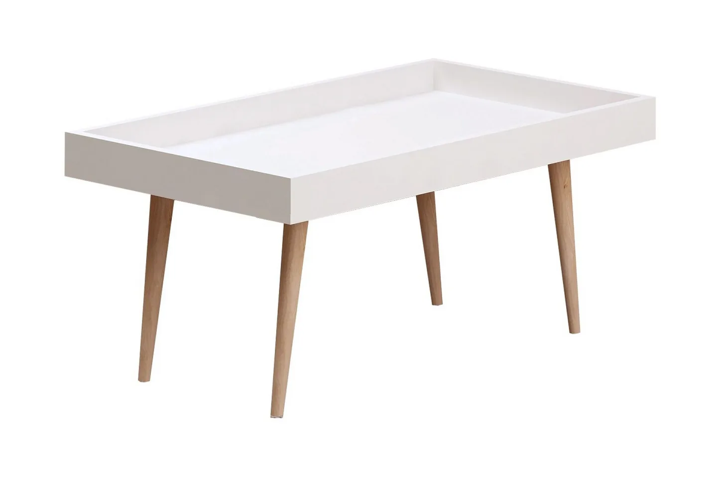 Skaberg Soffbord 80 cm - Vit/Natur