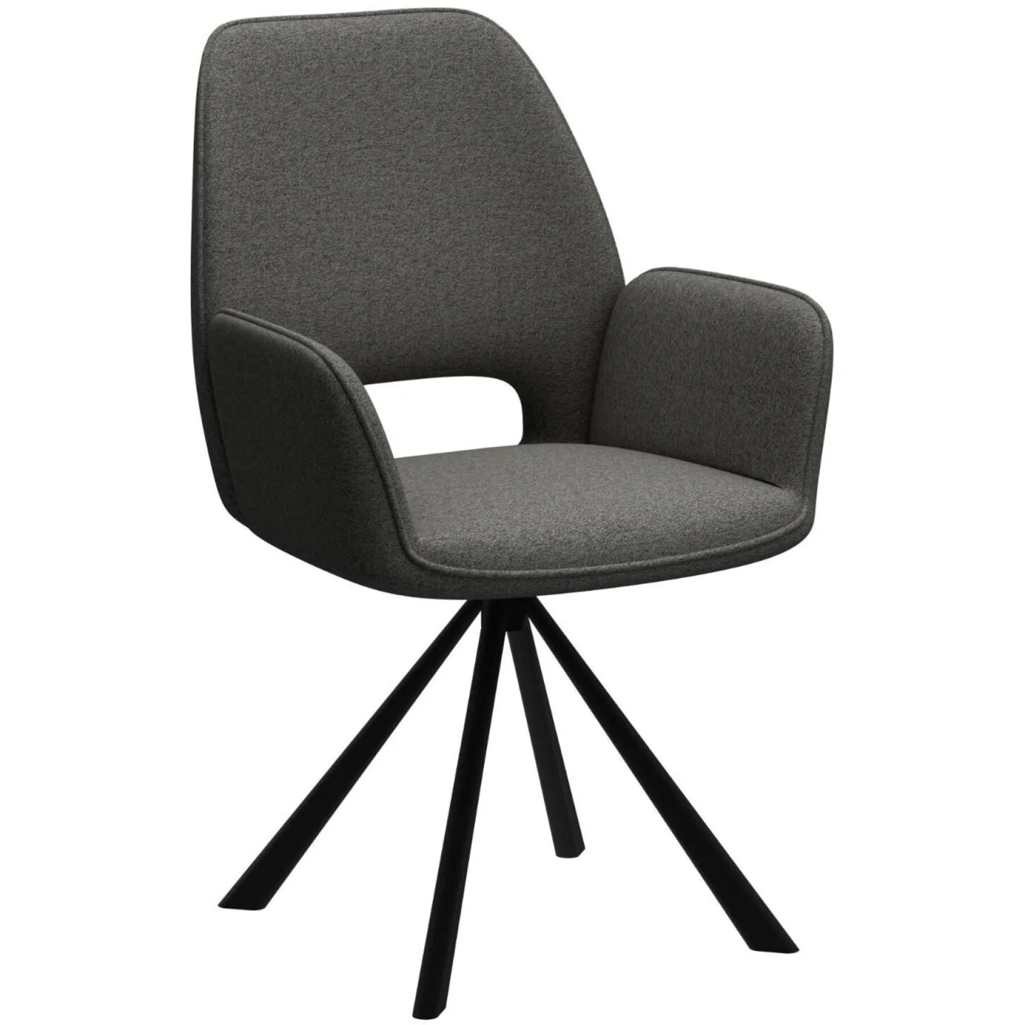AC Design Furniture Stuhl AC Design Dunkelgrau Textil - Stuhl