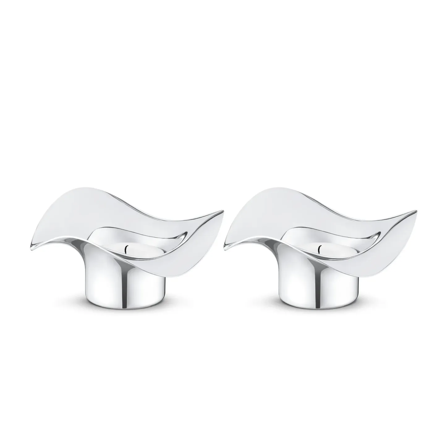 Georg Jensen Cobra värmeljusstake 2-pack rostfritt stål