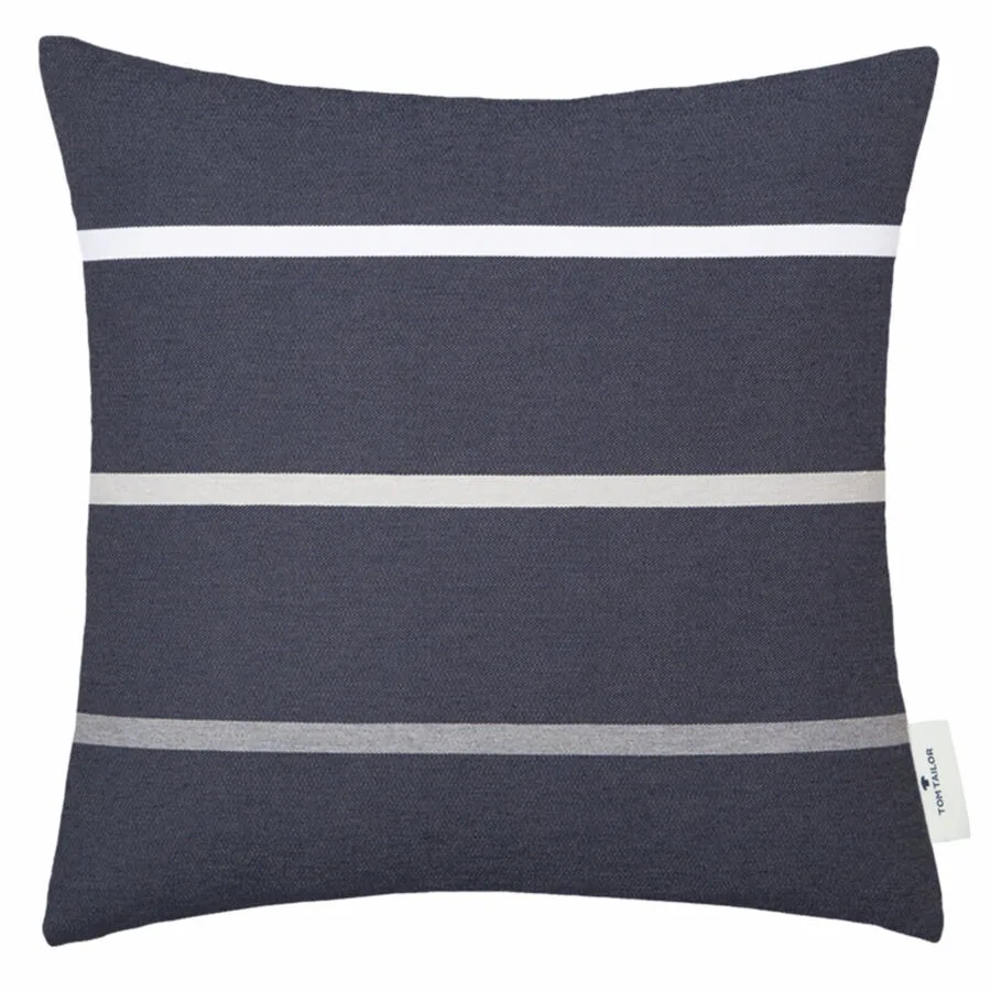 Tom Tailor Zierkissenbezug Tape navy blau Polyester/Baumwolle B 40 T 40 cm