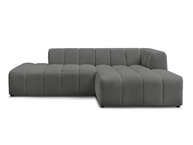 Ecksofa BOBOCHIC ANNECY Boucle-Stoff dunkelgrau