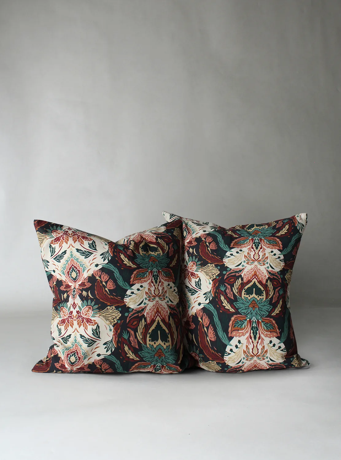 Putetrekk x 2 Paula (blå/multi) (Størrelse: 45 x 45 cm)