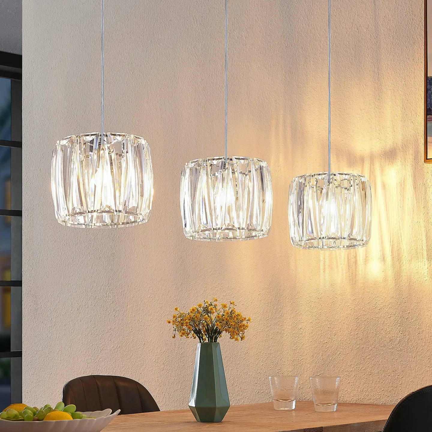 Sofia Pendelleuchte Transparent/Chrome - Lindby - Küche - Modern - Kunststoff - Mehrflammig
