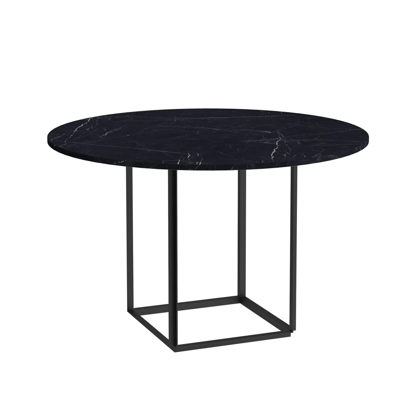 New Works - Florence Dining Table - Ø120, Skiva: Marmor - Svart Marquina, Underrede: Svart - Matbord - Josefine Hedemann,Knut Bendik Humlevik