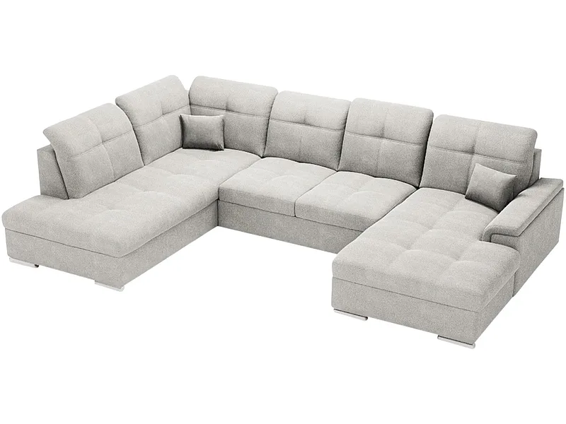 Ecksofa BRUNO Stoff hellgrau