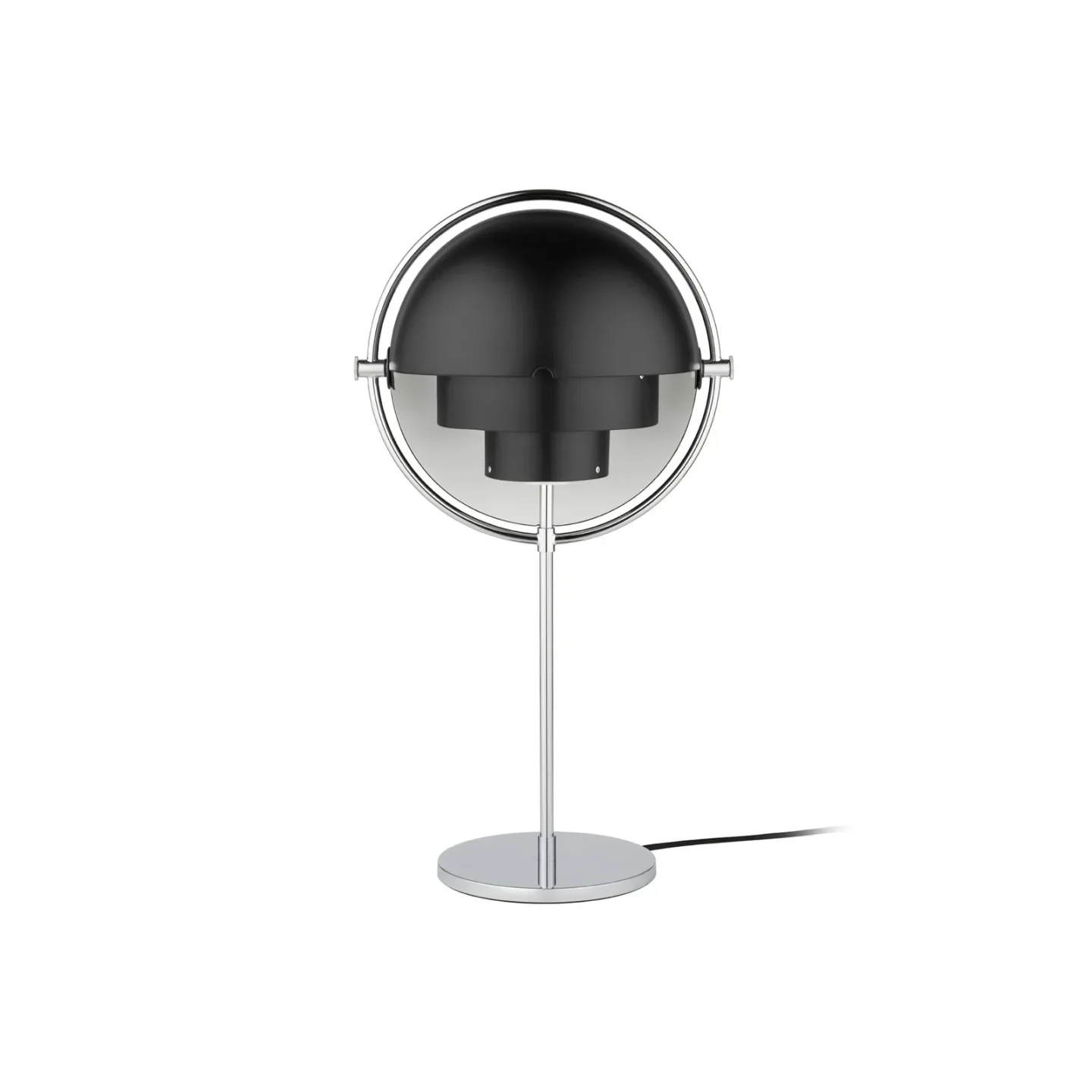 Multi-Lite Tischleuchte Chrome/Black - GUBI - Wohnzimmer - Design - Metall - Mit Schirm