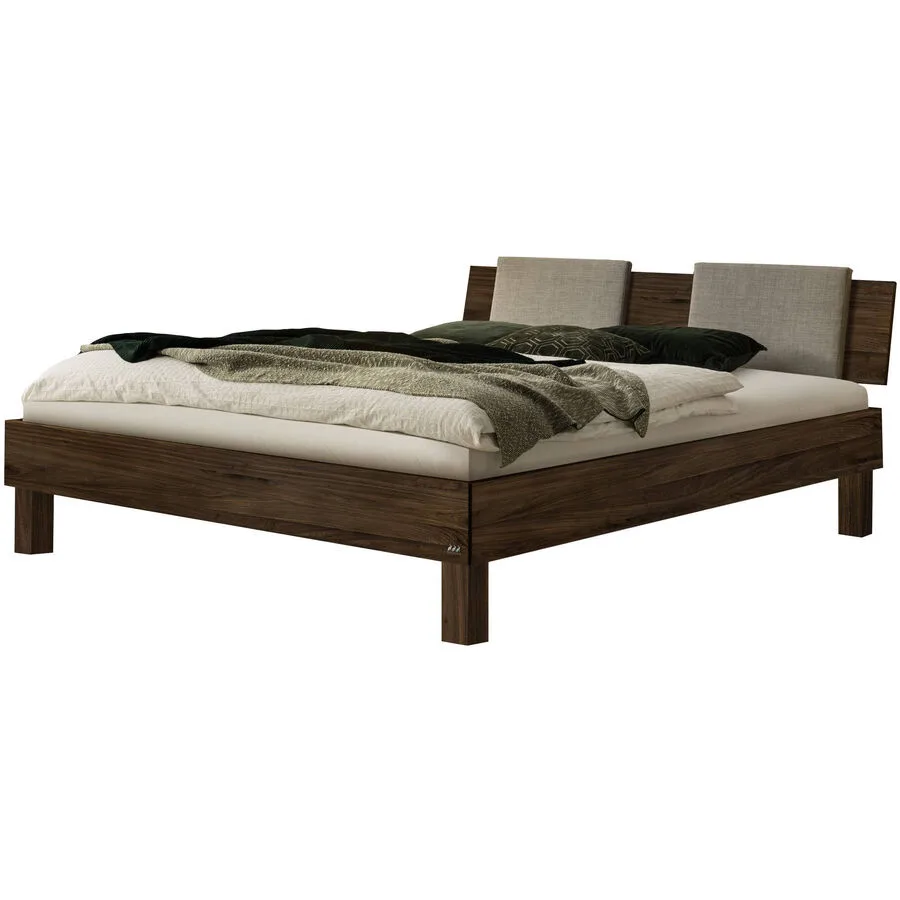 Hasena Bett Sassari Braun Holz 160 x 200 cm - Farbe: Nussbaum