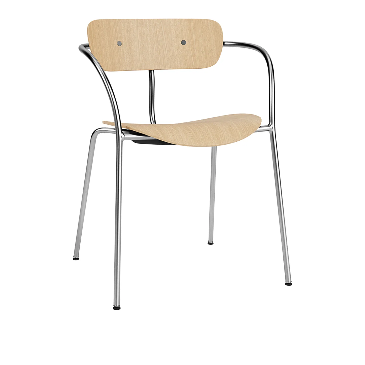 &Tradition - Pavilion Chair AV2 Chrome Finish Oak - Matstolar - Anderssen & Voll - Träfärgad - Trä