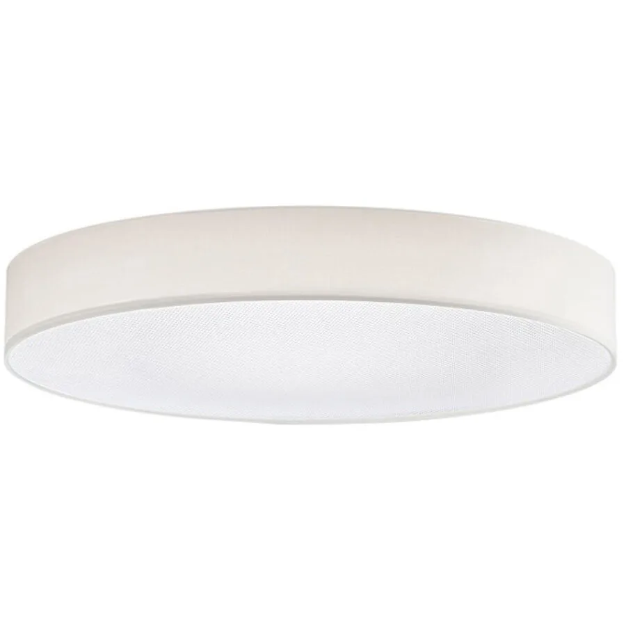 Deckenlampe Noad Beige Metall/Stoff 60 cm 10 cm - Farbe: CREME - LED - Lichtfarbe: Warmweiss - Material: Metall/ Stoff - Deckenlampe- LED