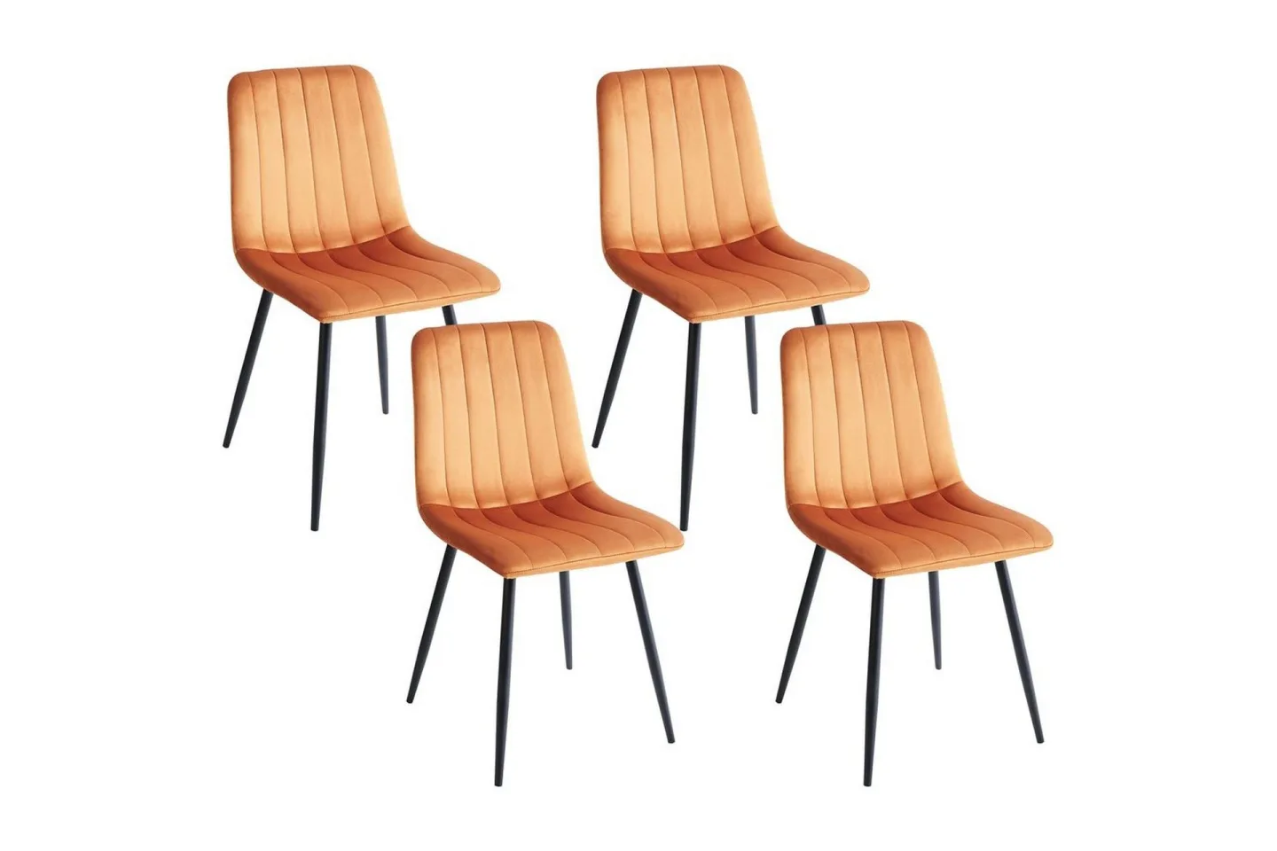 Set med 4 matstolar Kalispell - Orange, svart