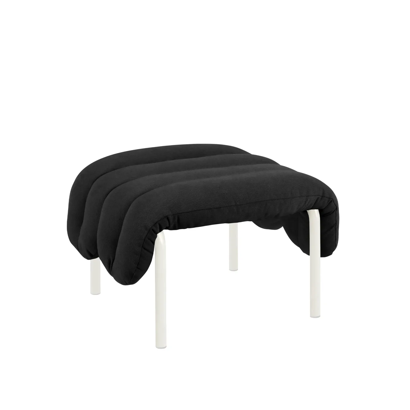 HEM - Puffy Ottoman - Anthracite/Cream - Fotpallar - Faye Toogood - Beige,Grå - Bomull/Naturmaterial/Metall/Skum/Plast