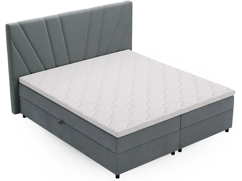 Boxspringbett YORU grau 180x200cm fest