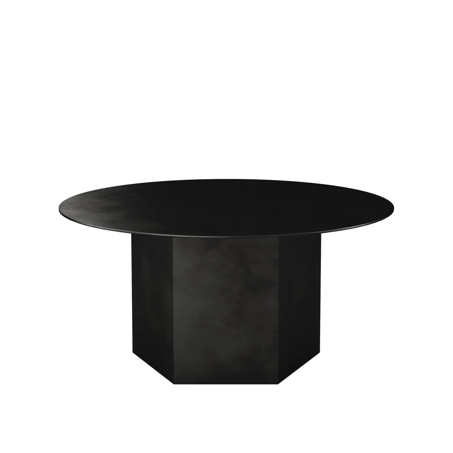 Gubi - Epic Coffee Table Round Ø80 Steel, Midnight Black - Soffbord - GamFratesi - Svart - Metall