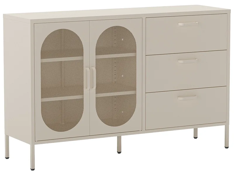 Sideboard MARCKERIC DIORA 2 Türen 3 Schubladen 40x140x90cm cremefarben lackiert