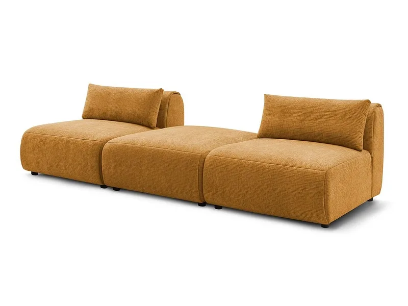 3er Sofa BOBOCHIC JEANNE Stoff mit Textur gelb