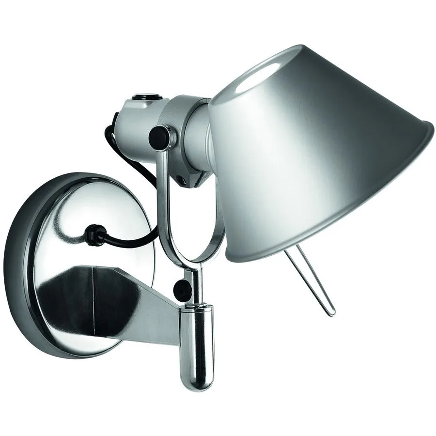 Designer-Wandlampe Artemide Tolomeo - Farbe: alufarbig - Material: Aluminium - LED - Lichtfarbe: Extra warmweiss - LED Energiesparlampen