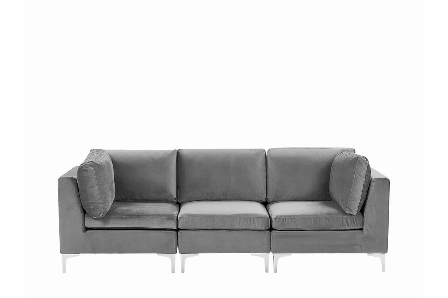 3-sits Soffa Samkom - Sammet/Grå
