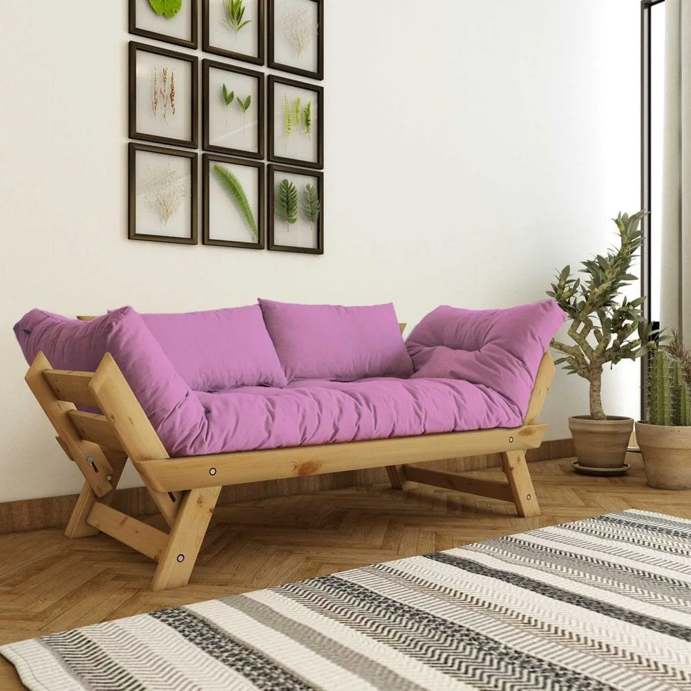 Zylar 2-sits Bäddsoffa - Rosa/Natur