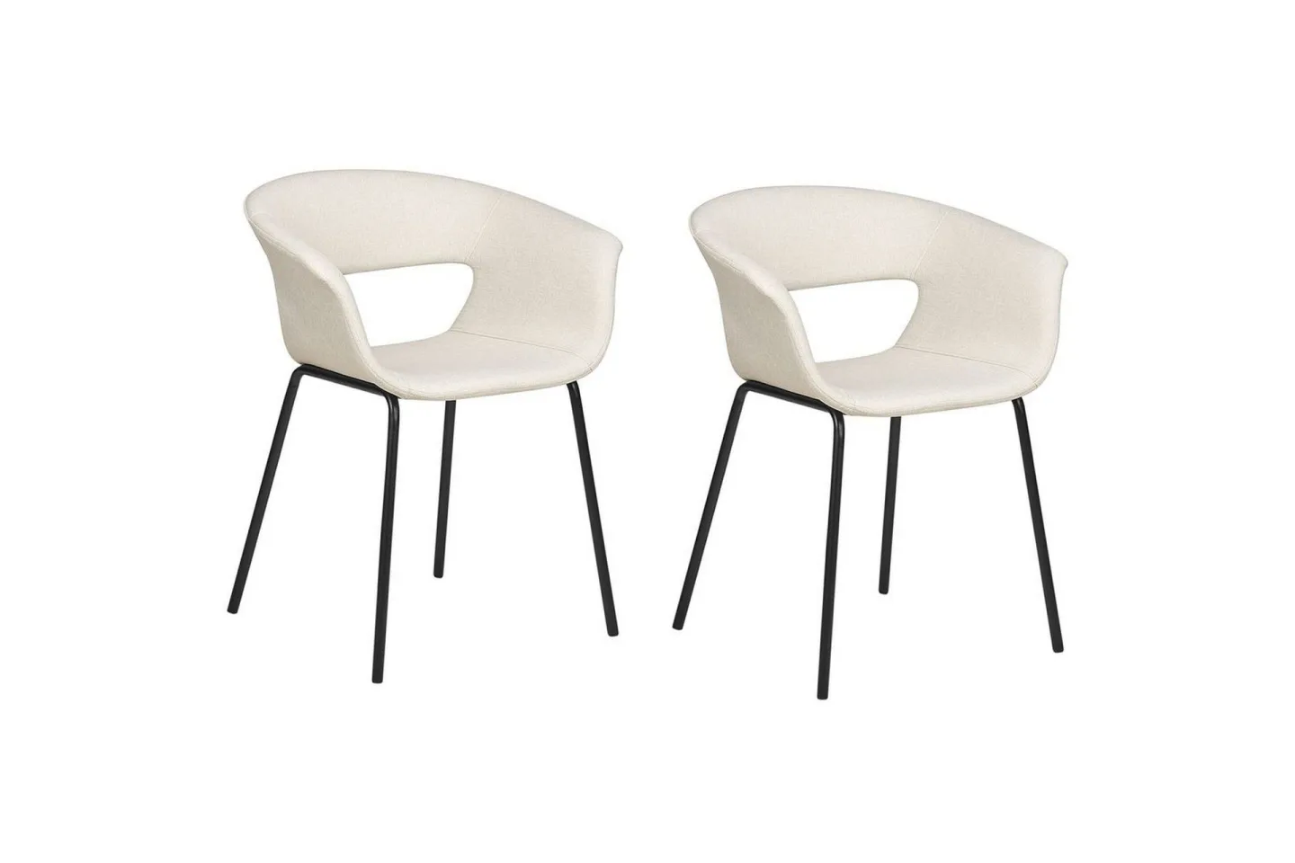 Set med 2 matstolar Elma - Beige, svart