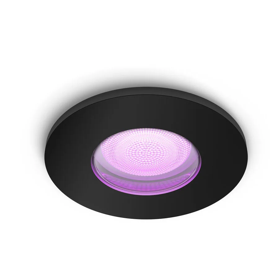 Spot Philips Hue Schwarz Metall 9.4 cm - LED - Lichtfarbe: Extra warmweiss - Helles Neutralweiss - LED Energiesparlampen
