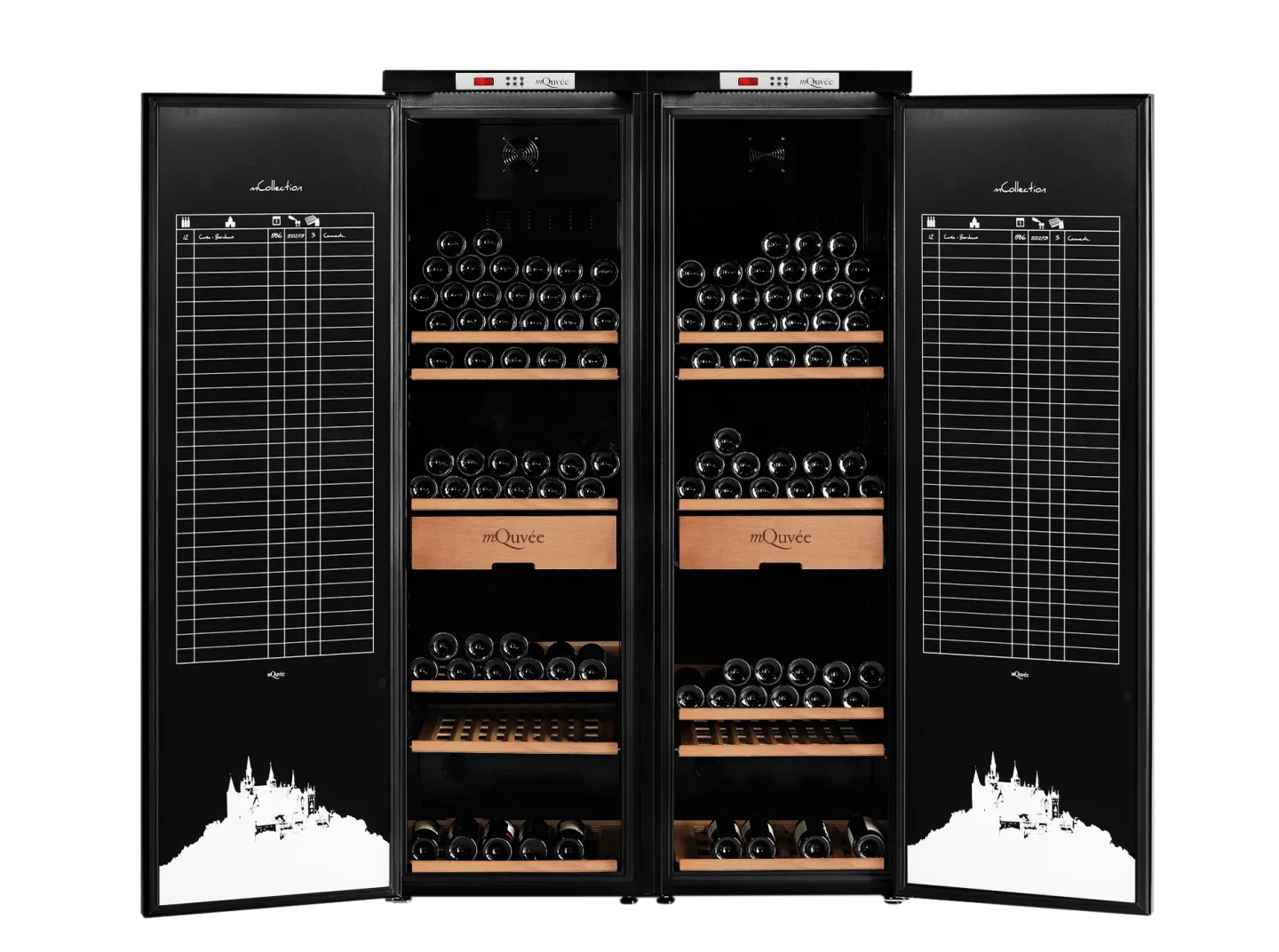 Weinklimaschrankdoppelt Europäisch hergestellt, 474 Flaschen, mQuvée WineStore 1200, schwarz, robust