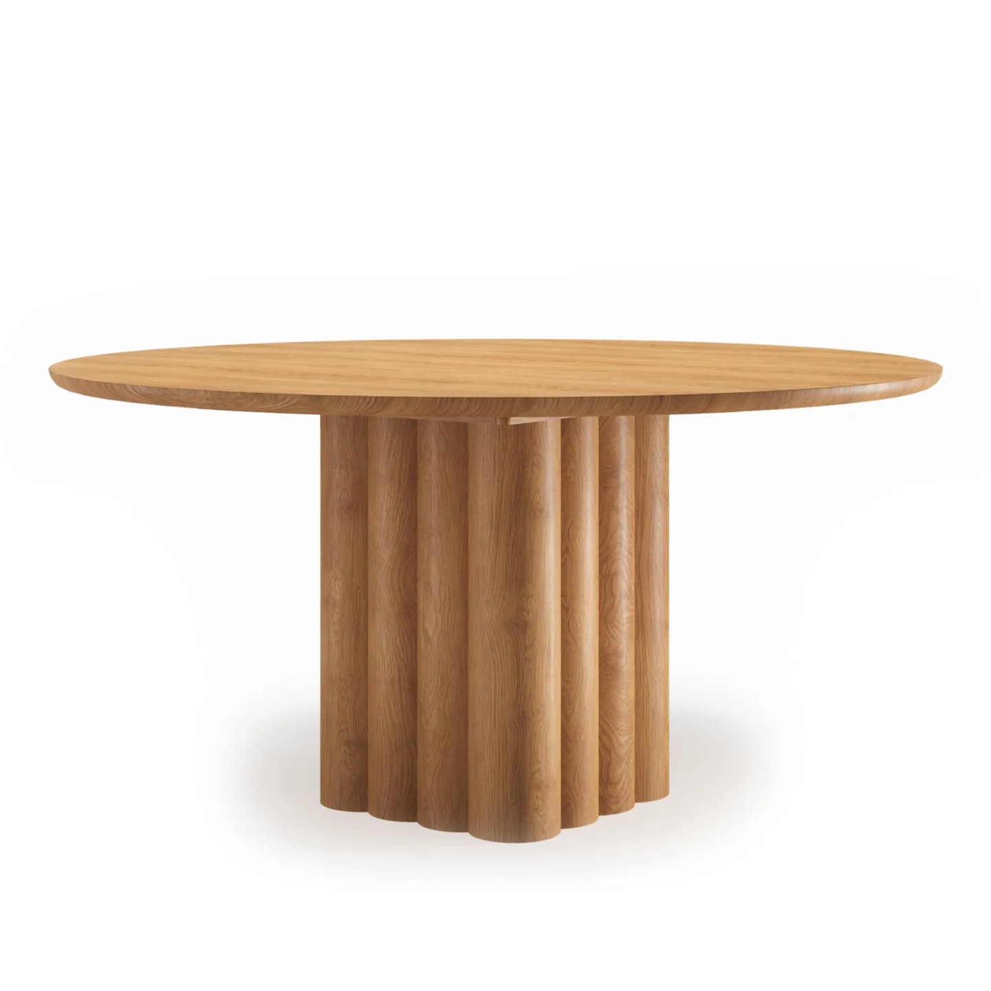 Dk3 - Plush Table Round Ø140 x H72 cm Max 2 extension leaves Oak - oil - Matbord - Jacob Plejdrup - Brun - Trä