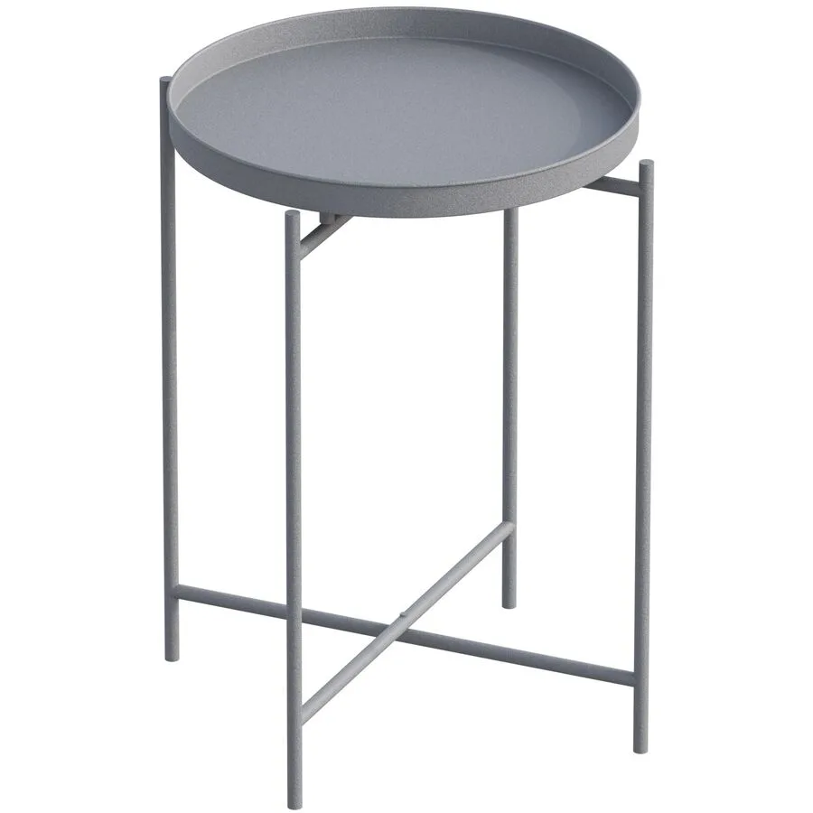 Beistelltisch Blank Grau Metall 46 cm