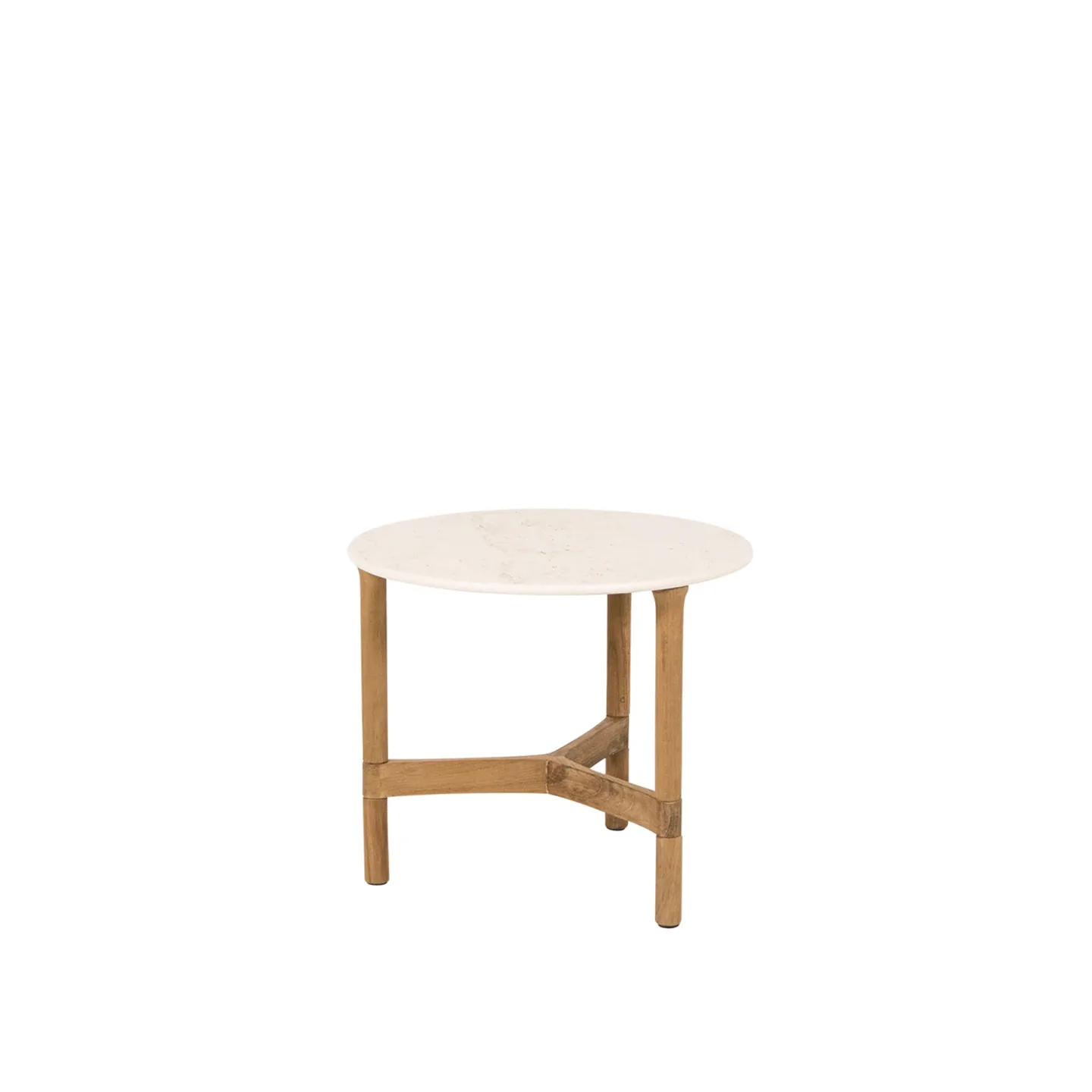 Cane-Line - Twist Soffbord Ø 45, Travertine Look - Soffbord utomhus - byKATO - Beige - Naturmaterial/Trä