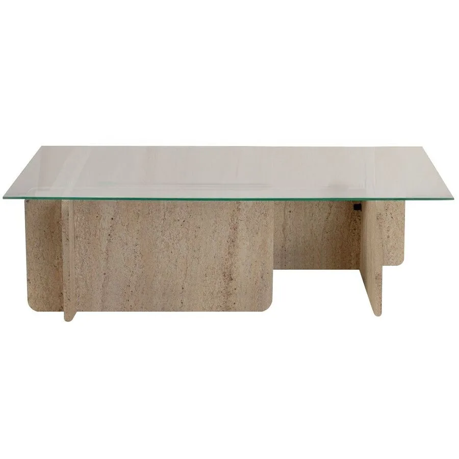 Salontisch Georis Braun/beige marmoriert Glas/Holzwerkstoff B 105 H 30 cm