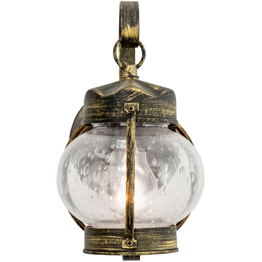 Wandlampe aussen Taverna Gold/Schwarz 14 cm 26 cm - Farbe: schwarz-gold - Material: Siluminguss/Glas