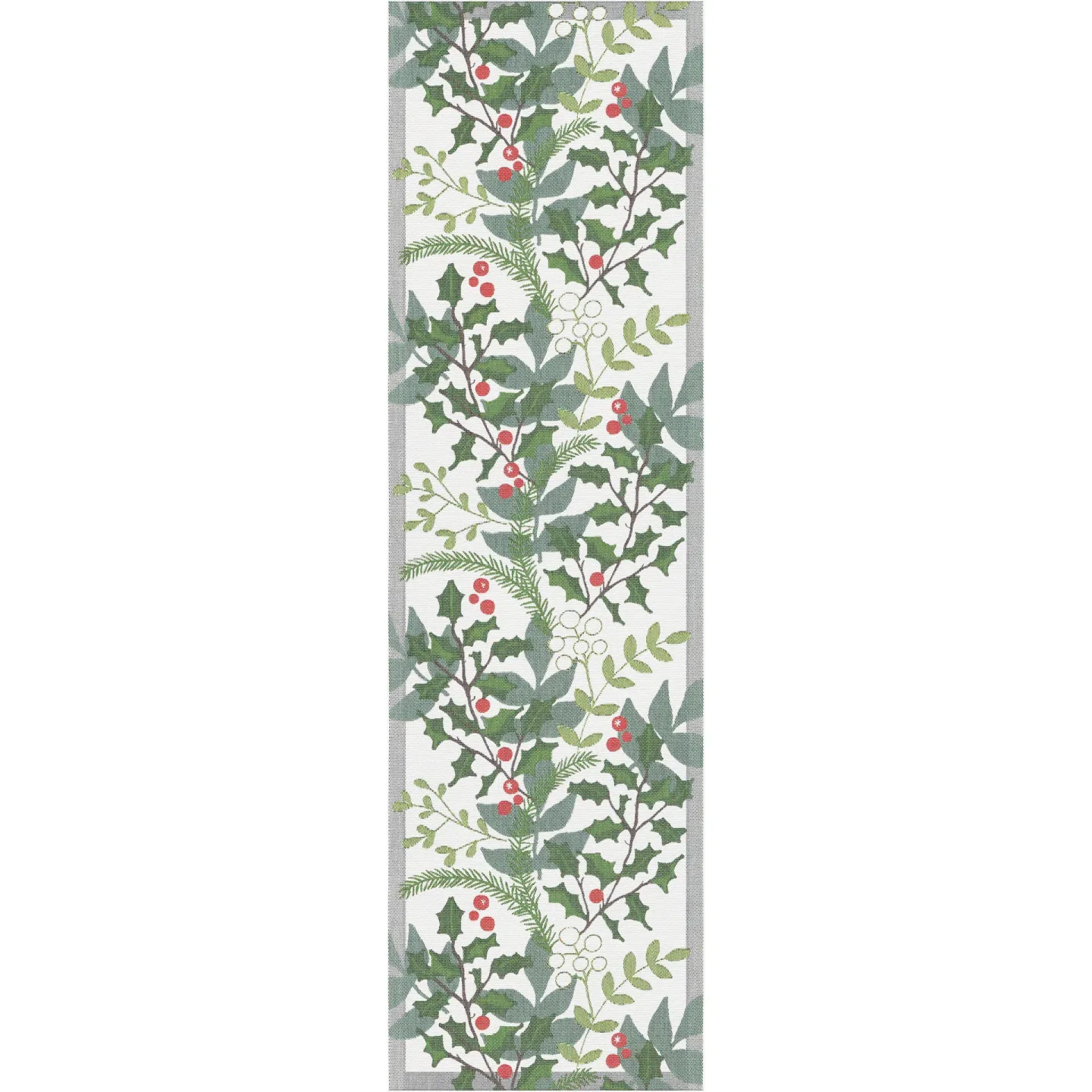 Ekelund Linneväveri Julia bordslöpare 35x120 cm Vit-grön