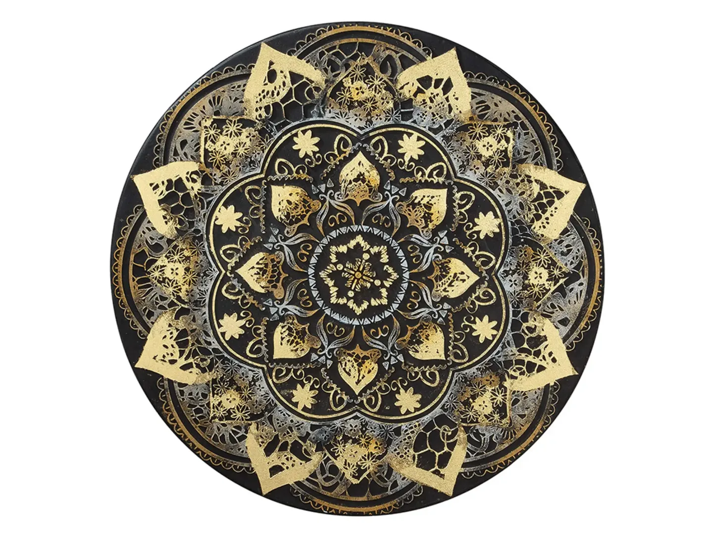 Gilde Wandschmuck Opulento Schwarz Gold D: 100 cm Gelb | Schubiger Möbel