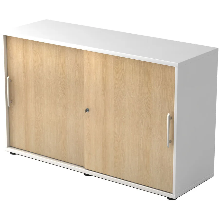 Aktenschrank Office Eiche Dekor, Weiss Holzwerkstoff B 120 cm H 74.8 cm