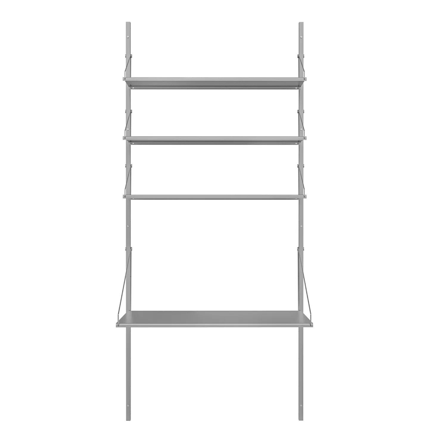 Frama - Shelf Library Desk Section hyllsystem 185/80 stainless steel - Hyllor & Hyllsystem - Silver - Metall