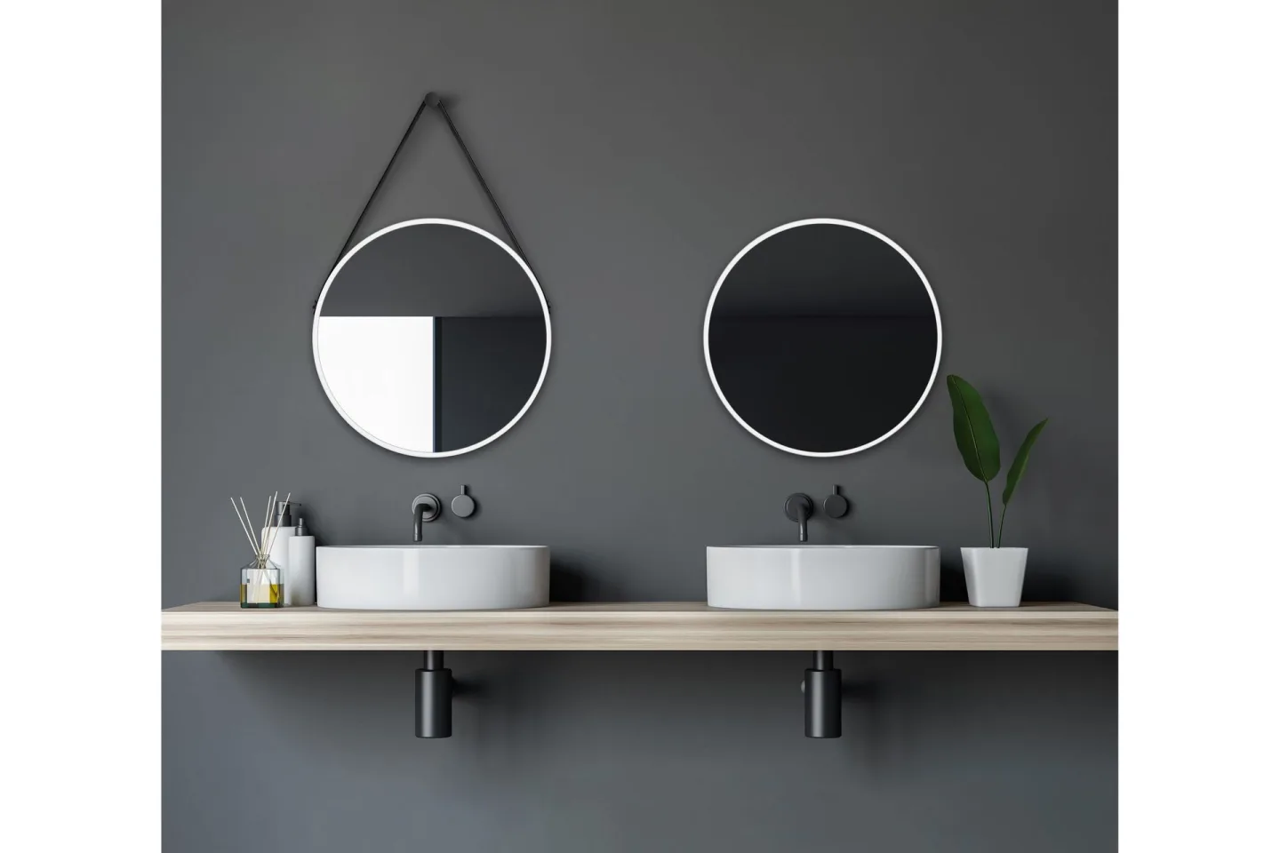 Nävesta Spegel 50 cm Rund - Vit