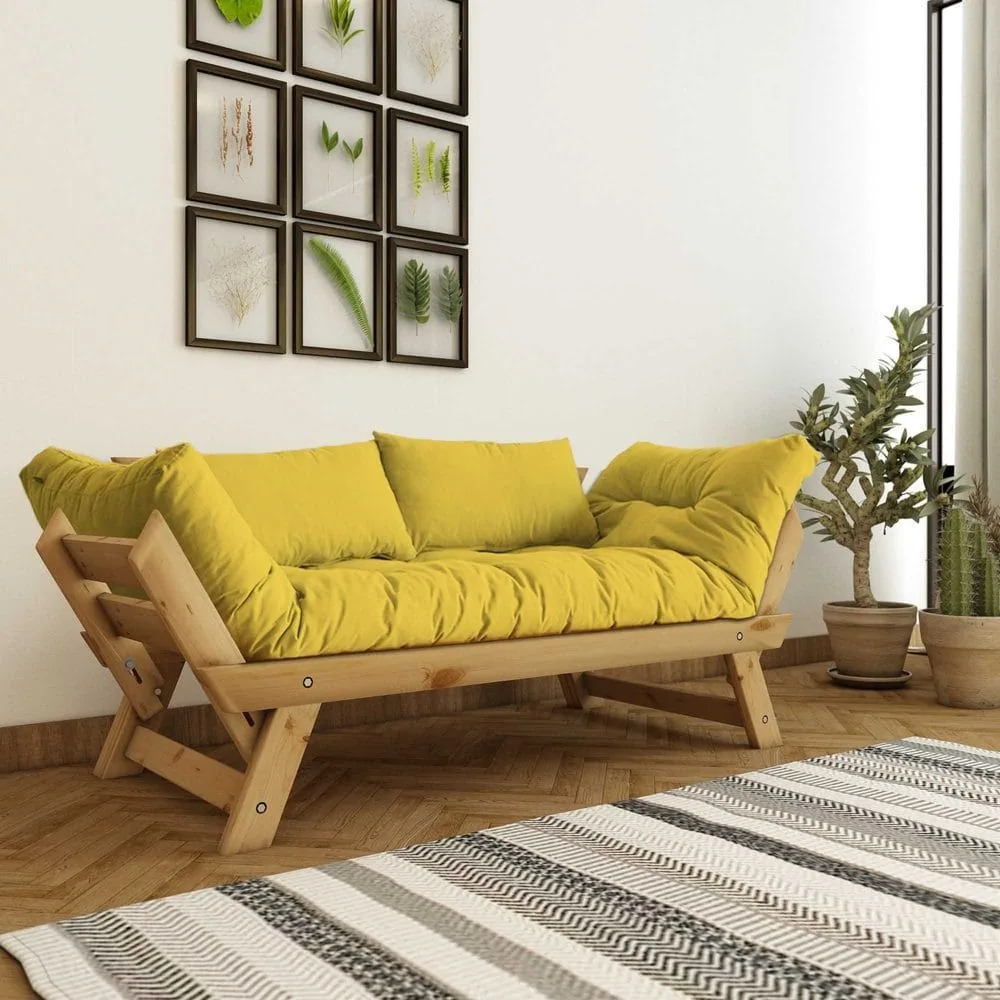 Zylar 2-sits Bäddsoffa - Gul/Natur